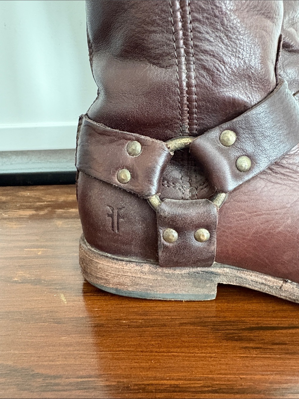 FRYE Philip Harness Brown Leather Riding Boots Size 7 - Picture 5 of 11